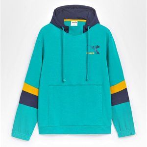 Diadora Hoodie Pullover Colorblock Green & Navy / Peacoat size XL New w/ Tags